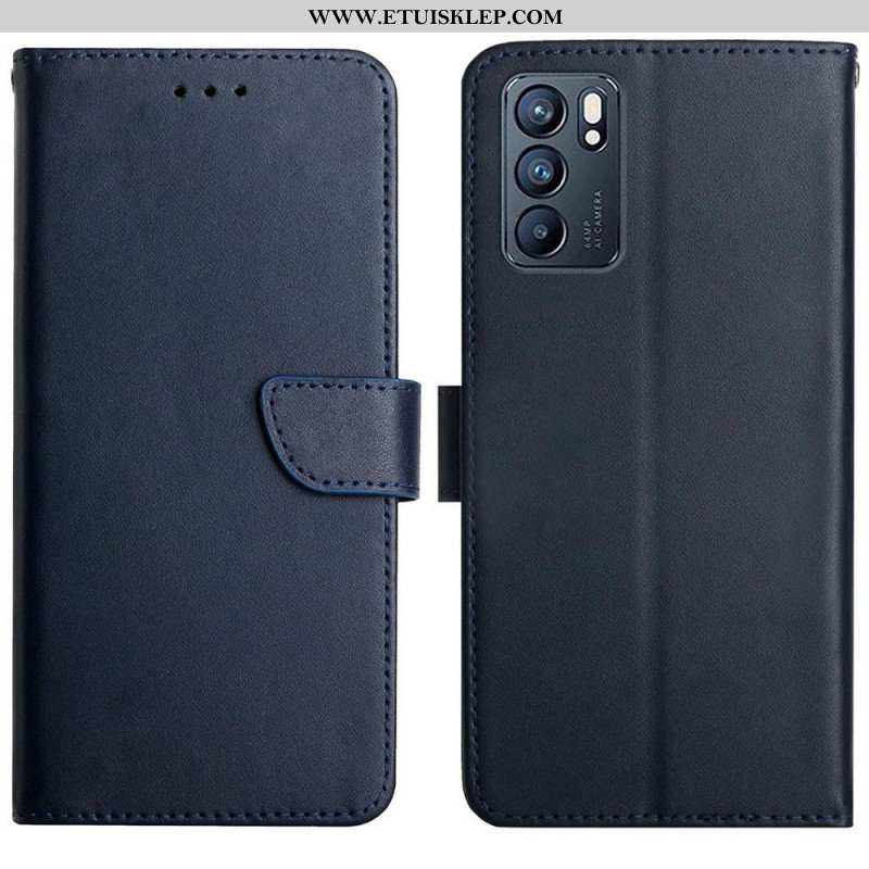 Etui Folio do Oppo Reno 6 5G Prawdziwa Skóra Nappa